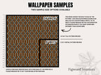 Mid-Century Modern Geometric Wallpaper, Moody Retro Style Accent Wall