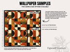 Mid Century Retro Wallpaper - Geometric 70s Style Home Accent Wall