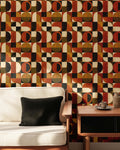 Mid Century Retro Wallpaper - Geometric 70s Style Home Accent Wall