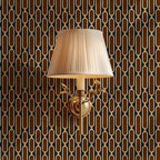 Mid-Century Modern Geometric Wallpaper, Moody Retro Style Accent Wall