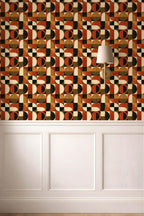 Mid Century Retro Wallpaper - Geometric 70s Style Home Accent Wall