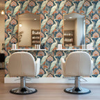 Maximalist Crane Peacock Wallpaper, Modern Art Deco Bird Accent Wall