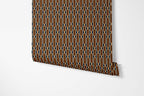 Mid-Century Modern Geometric Wallpaper, Moody Retro Style Accent Wall