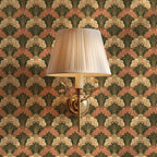 Retro Style Fan Wallpaper | Art Deco Pink Cream Green Accent Wall