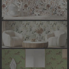 Mid-Century Modern Geometric Wallpaper, Moody Retro Style Accent Wall